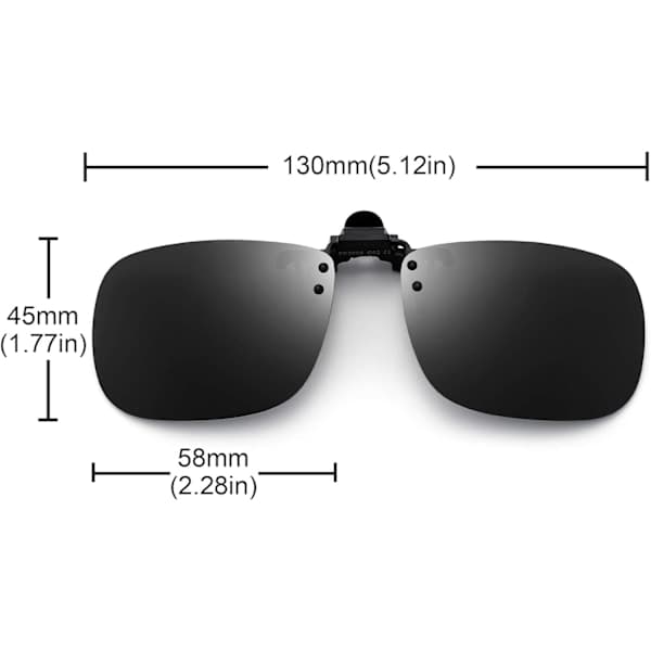 Polariserede clip-on solbriller rammeløse flip-up linser