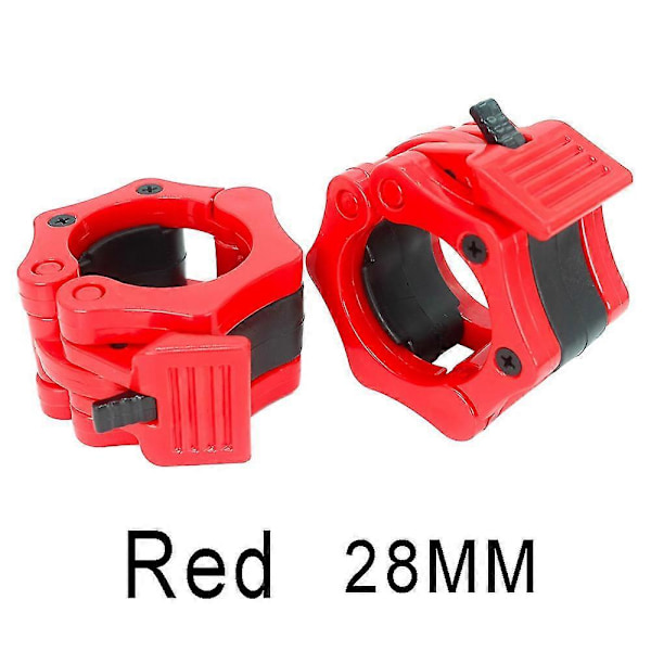 2kpl/erä Tankolukko 25mm 28mm 30mm 50mm Tankopannat Klipsi Käsipainolukko Painonnostotankopuristimet Kuntoilu Kehonrakennus Red-28mm