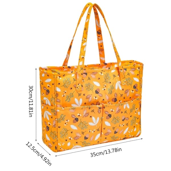 Heklet Tote Bag Garn Oppbevaringspose Reise Hekle Glidelåspose For Kvinner 2