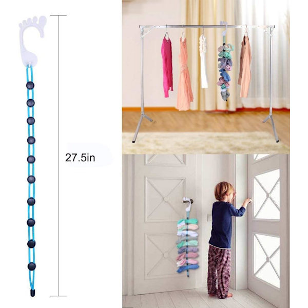 2 stk. Sokkevaskeorganisator Nemme clips og låse Vaskeri Divider Organiser Saver, Rød