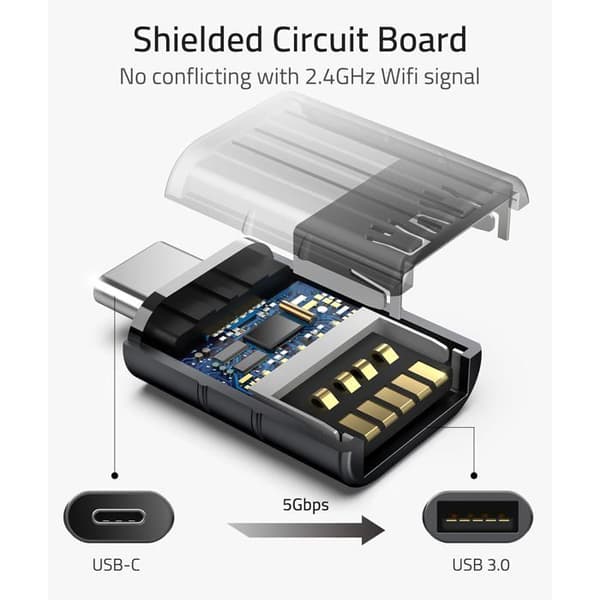 USB C till USB-adapter, USB C hane till USB 3 hona, kompatibel med iMac 2023 och andra typmodeller