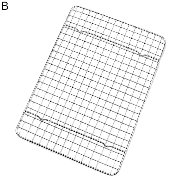 Grill Multipurpose Fødevaregodkendt Varmebestandig Non-stick Tyk Stegt Kød Rustfrit Stål Udendørs BBQ Grillnet Madlavning 28cm B
