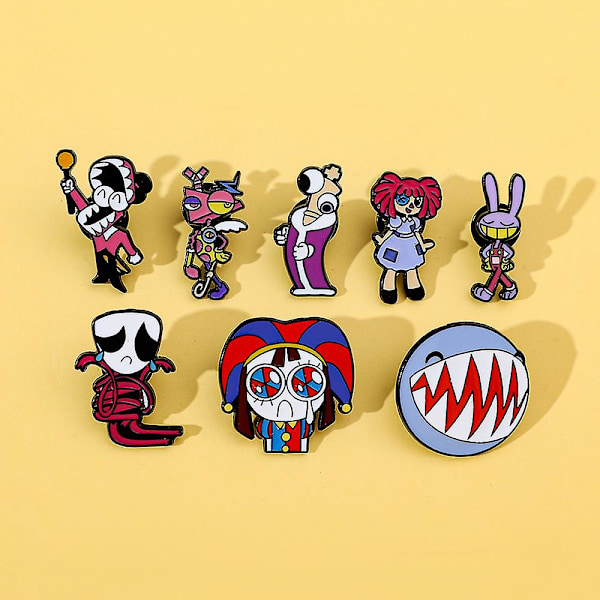 8 stk./sæt The Amazing Digital Circus Pins Cirkus Klovn Lapel Badges Til Fans Souvenir Gave