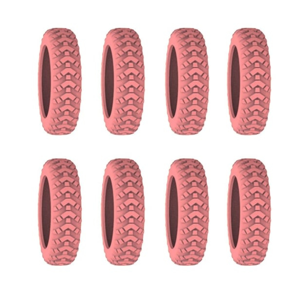 8PCS/ Set Resväska Caster Skor Resväska Hjulskydd pink