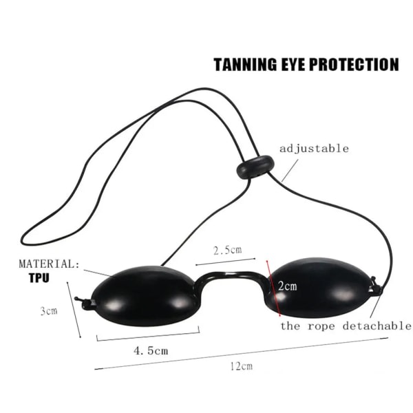 Fleksible Solarium Sikkerhedsbriller Eyewear UV beskyttelsesbriller Bærbare sorte briller Sikkerhedsbriller