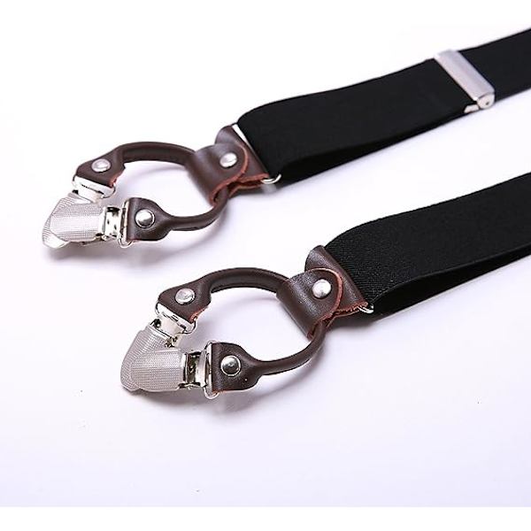 Herre Seler Y-Style Seler One Size Justerbare Seler Bukser Seler Salopette Seler Stærke Metal Klips Herre Seler (Sort)