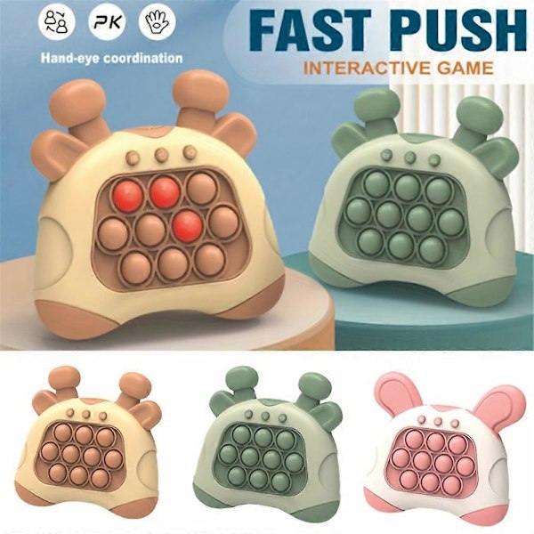 Snabb Tryck-Bubbla Spel för Barn & Vuxna Handhållen Pop Fidget Leksaker Ljus Upp Pussel Hastighet Tryck Spel Leksak Julgåvor för Avkoppling och Avstressning Green