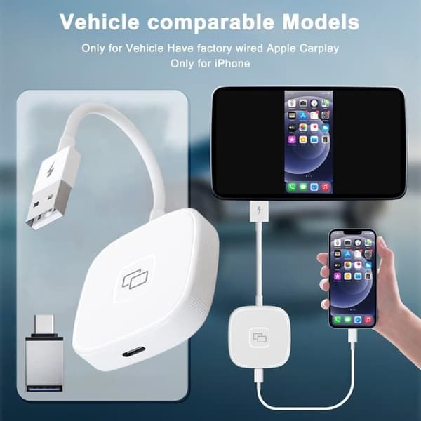 CarPlay-adapter - HELLOVE - THT-020-7 - Trådlös - Skärmspegling - Plug and Play