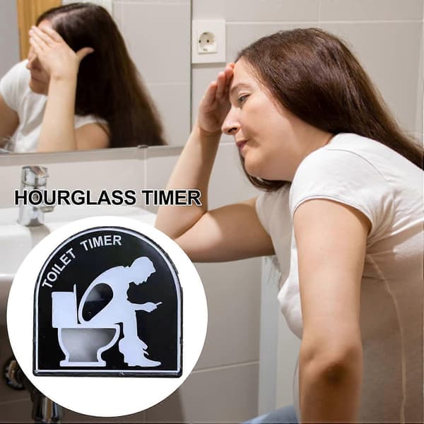 5 Minuters Toalett Timglas Sand Timer, Sandklocka med Roligt Tryck