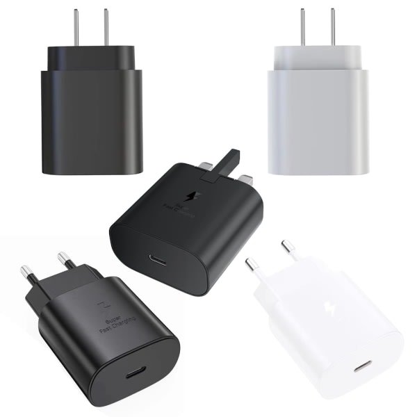 USB C ladekontakt Rask og sikker telefonladeadapter for GalaxyS23, S22, S21, S20, S10, Note 20, A53, A52, A33 A7 Black - UK