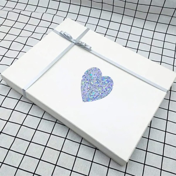 500 stk. Hjerteformede klistermærker Glitrende hjerteklistermærker Skinnende kærlighedsetiketter Selvklæbende hjerteetiketter Hjerteklistermærker til gør-det-selv-scrapbogskonvolutter