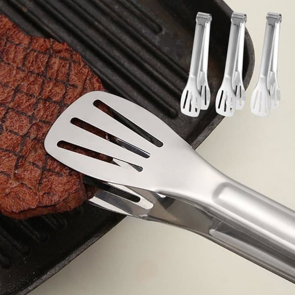 Sett med 4 matklyper i rustfritt stål - Kjøkkentilbehør til grill, buffet, salat