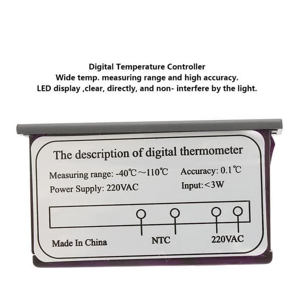 Digital temperaturregulator - TPM-900 - 220V - Hög precision - Brett mätområde