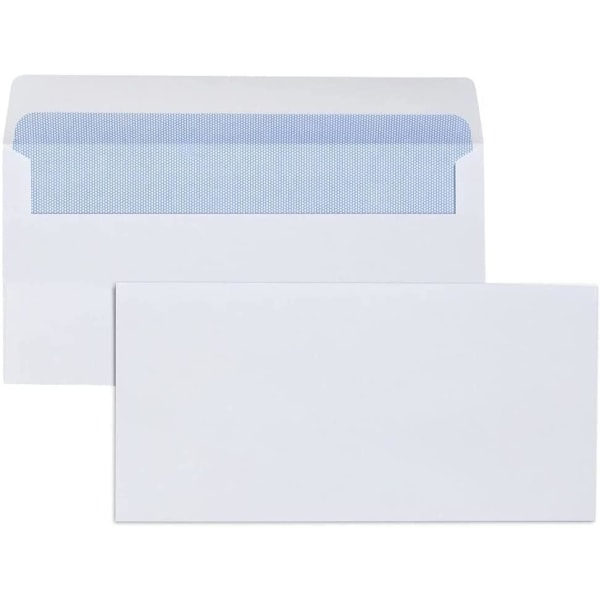 Triple Priority DL Hvite Peel and Seal Konvolutter - Sikker Selvforsegling Uten Vindu - Perfekt for Hjemmekontor & Forretningspost (50)