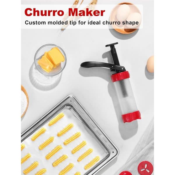 Churroskärare, set med 12 skärblad och 10 tyllar, röd.