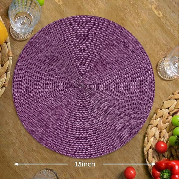 Set med 8 PP-bordstabletter, tvättbara, halkfria, slitstarka, 38 cm i diameter, kaffefärg.