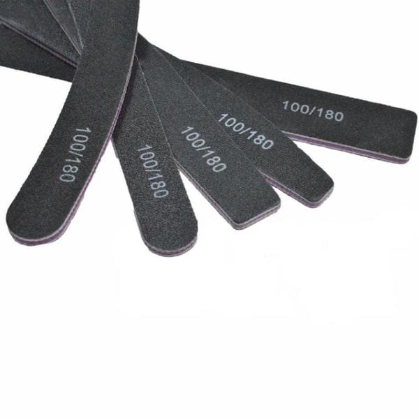 5 dubbelsidiga nagelfilar - 100/180 - Nagelfil - Svart