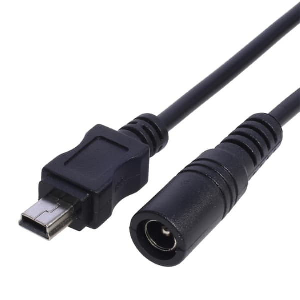 DC 5.5x2.1 hunn til Mini USB hann kabel 5521 strømuttak DC strømkobling - 5.5x2.1 adapter Mini USB konverter
