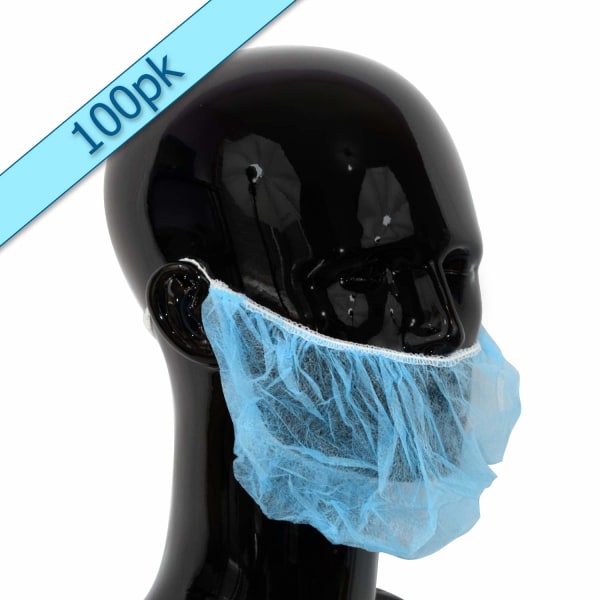 100 x Simply Direct Blue Beard Snoods Disponibel Hygiene Ansiktshårskydd -