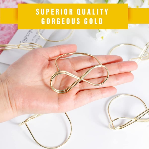 Table Number Holders for Weddings, 15pcs Metal Swirl Photo memo Note Clip Holder Stand Wedding Name Place Card Holder for Wedding (Gold, 15pcs)