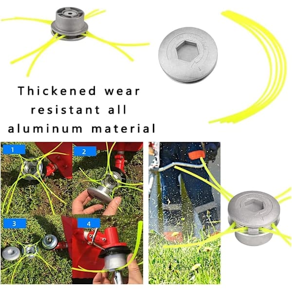 Gresstrimmerhode i aluminium med 4 linjer