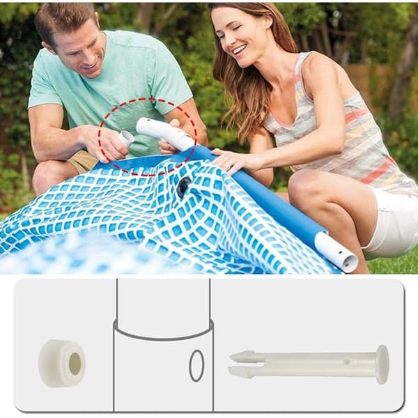 Förpackning med 10 6 cm plastpinnar för runda Intex-pooler, robusta reservdelar, enkel montering, hållbara