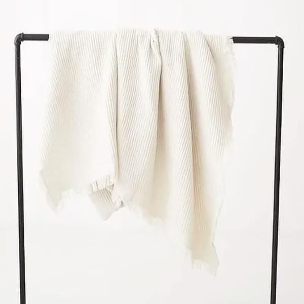 Soffplädar - LEOCLOTHO - 130x180 cm - Polyester - Vit - Samtida design