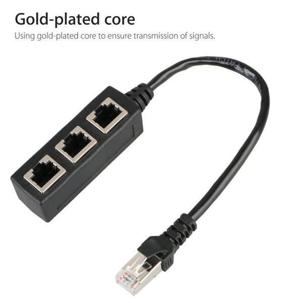 Ethernet LAN RJ45 Splitterkabel 1 til 3 porte Cat5 Cat6 Netværksadapter Stikforlænger