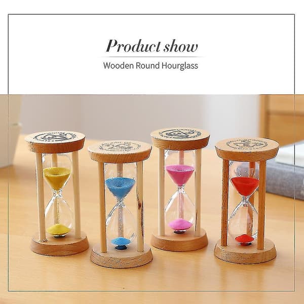 3 Minutters Sandur - Rundt Glas Træ Sandur
