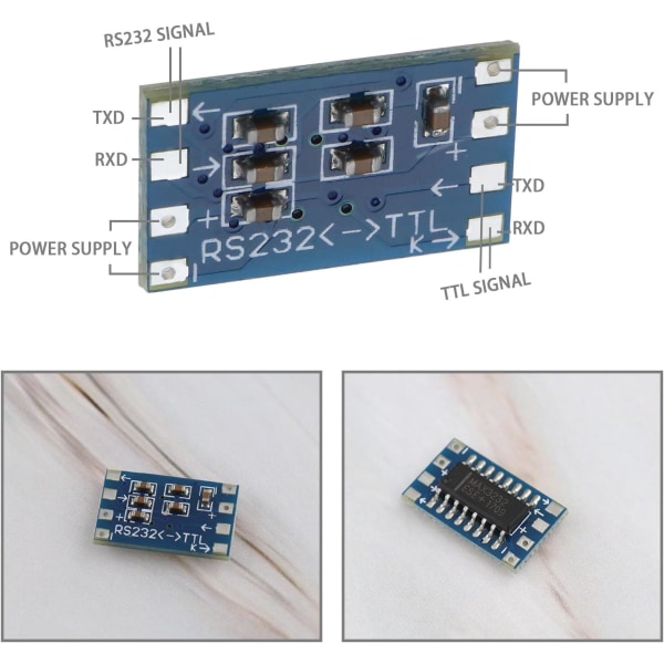 10 STK Mini RS232 MAX3232 til TTL nivåomformer seriell modulkortadapter 3~5V MAX3232 Breakout Board Datamaskinkabel serielladaptere
