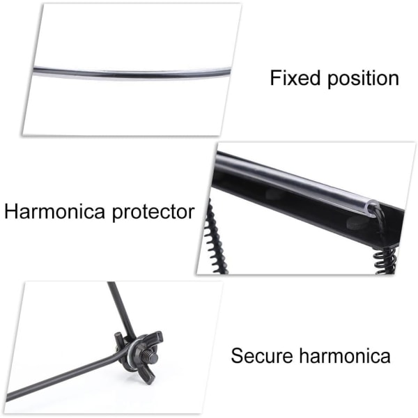 Harmonikaholder Professionel metal 10 huller Harmonikaholder Hals Håndfri med justerbar støt halsstativmontering
