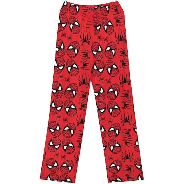 Pyjamasbukser for kvinner og jenter med tegneseriekatt, elastisk midje, nattøy, loungewear, bukser Red Spiderman 2XL