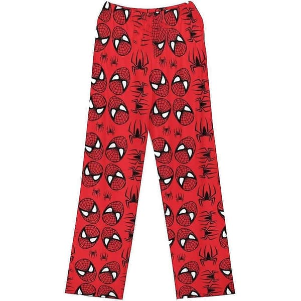 Pyjamasbyxor för kvinnor och flickor med tecknad katt, elastisk midja, sovkläder, mysbyxor Red Spiderman 2XL