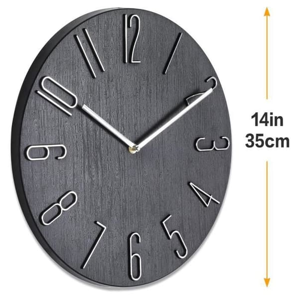 Seinäkello - Design - 3D-numerot - Kvartsikoneisto - ∅ 30 cm - Moderni sisustus