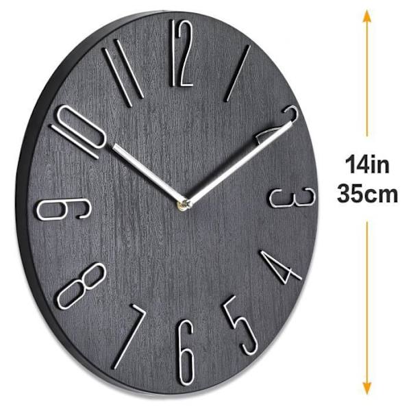 Väggklocka - Design - 3D-nummer - Quartzurverk - ∅ 30 cm - Modern Dekoration