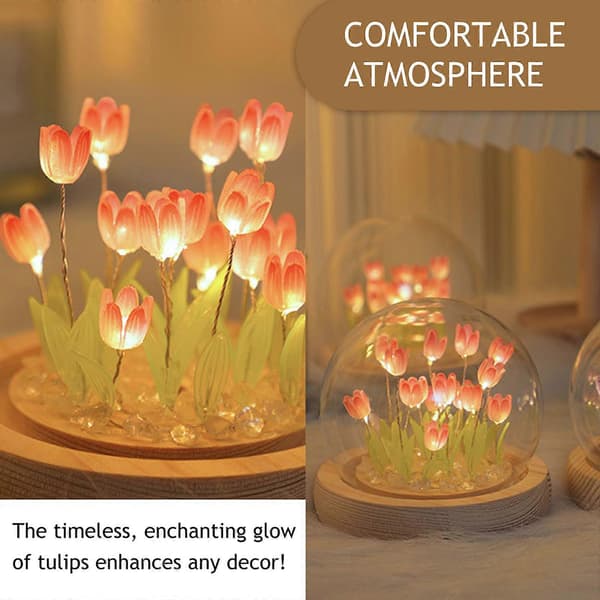 13 gule tulipaner LED nattlampe for romantisk skrivebordsdekorasjon