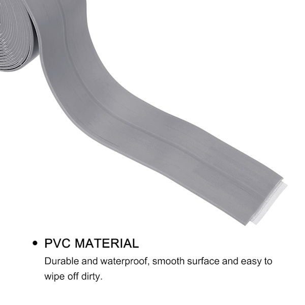Vattentät tätningslist tejp självhäftande 0,87\"B x 10,5'L PVC tätningstejp för kök badrum grå