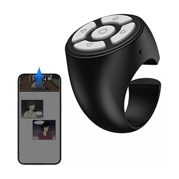 Fingertip Trådløs Bluetooth Fjernbetjening, Rullefjernbetjening Sideomdrejning white A