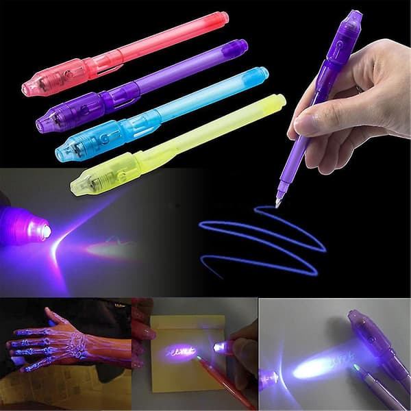 Usynlig Blækpen med UV Lys Magic Marker 6 stk
