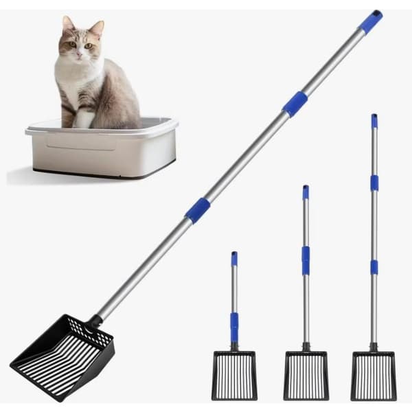 Utdragbar Kattsandskyffel, Kattsandsilskyffel med Långt Handtag, Ingen Bakslag Blå