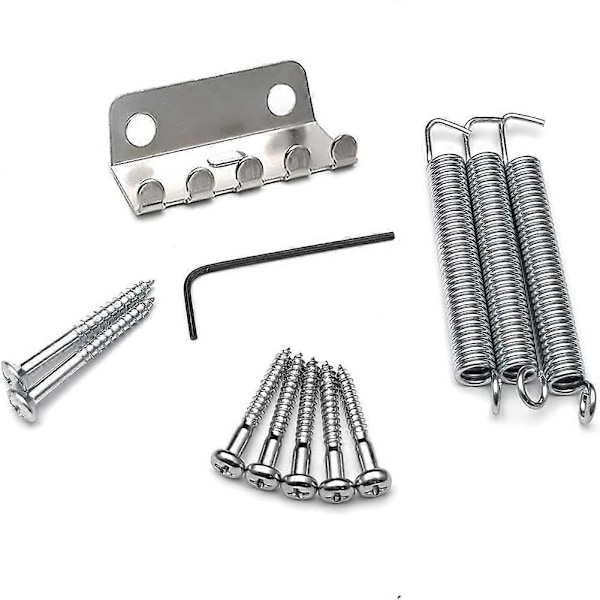 52,5 mm Gitarr Stratocaster Tremolo Stall Set för Fender Strat Squier Elgitarr Ersättning, silver