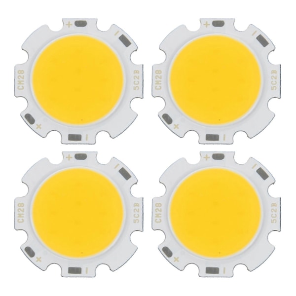 4 kpl 5W Chip-valo pyöreä COB Super kirkas LED-valo LED-lamput Lämmin valkoinen DC15-17v