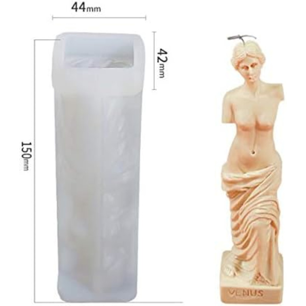 Silikoninen kynttilämuotti 3D roomalaisen pylvään valmistukseen Muotti kakun koristeluun Kynttilänvalmistustarvikkeet (Venus)