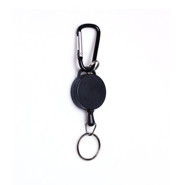 2-pack extendable yo-yo key ring with carabiner Black Black