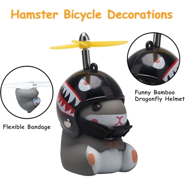 Pyöräkello Valolla ja Kypärällä Söpö Eläin Pyörän Torvi, Kojelaudan Koristeleminen Leikkiauto Pyöräkellot Liimatut Koristeet Shark helmet mouse