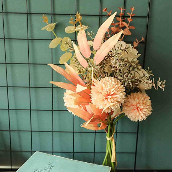Kunstige silkeblomster, buket af kunstige blomster til boligindretning
