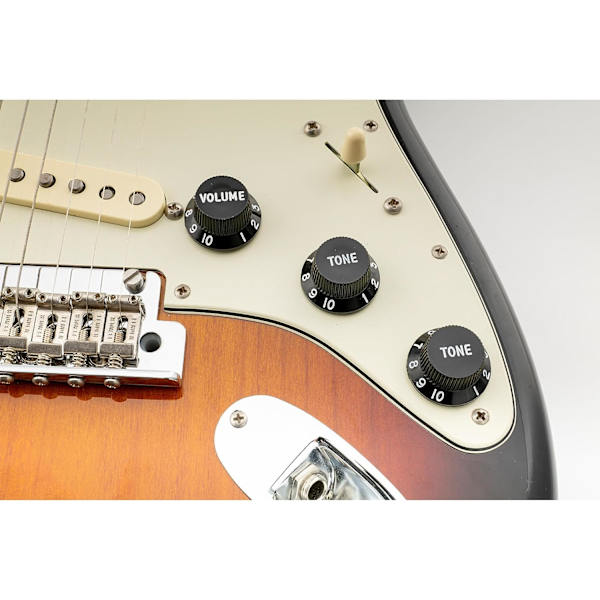 Ultra Universal Passende Størrelse Strat-Knapper 2-Tone 1 Volumsett for Fender Stratocaster ST-Stil Elektrisk Gitar, Svart