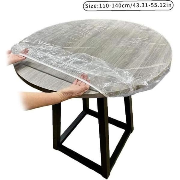 Rund gennemsigtig plastikdug - størrelse 110-140cm