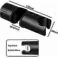 Brusehovedholder, Universal Sort Brusehovedholder Til 18-25mm Brusestang Solid Abs Fortykket Og Opgraderet Version Brusehovedholder, Mat Sort
