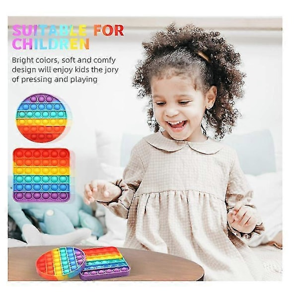 Fidget Leksaker, Regnbågsfärgad Pop Bubble Fidget Sensorisk Leksak, Tjockare Sektion, Högt och Tydligt Ljud, Anti Stress, Distraherar Uppmärksamheten - PUP IT (2-pack) (Röd)